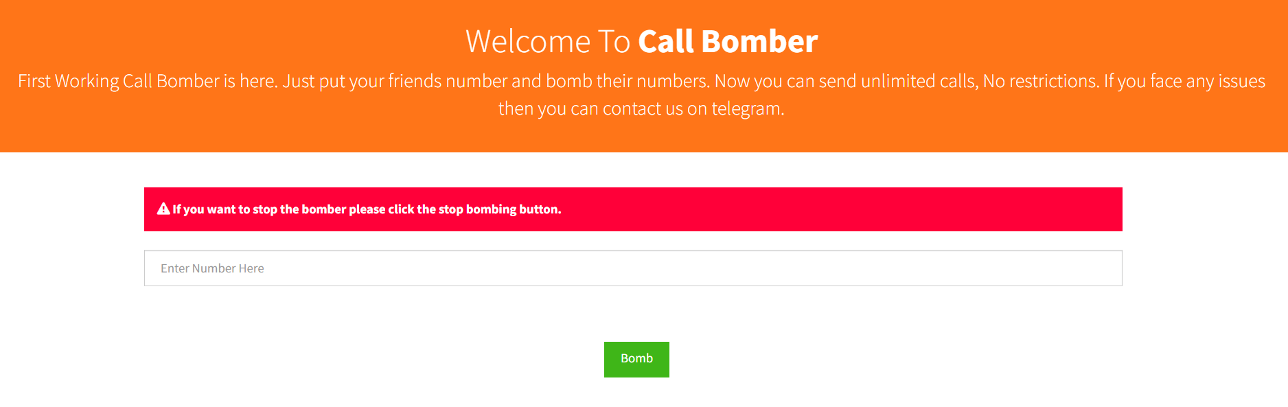 Call Bomber online